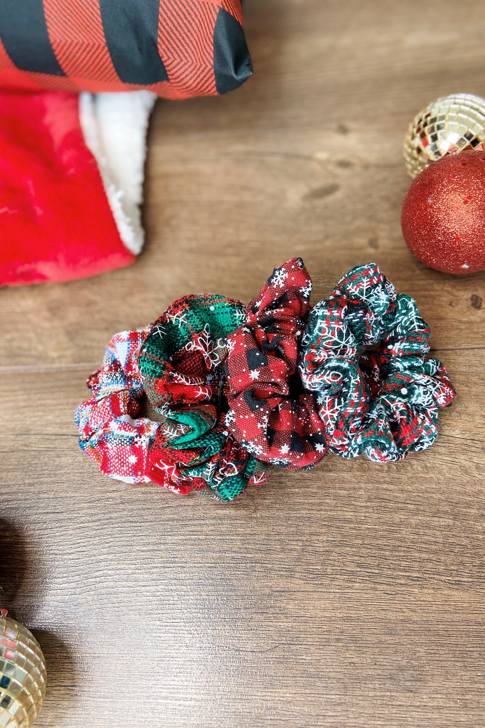 Festive Holiday Scrunchie Bundle- Set of 4