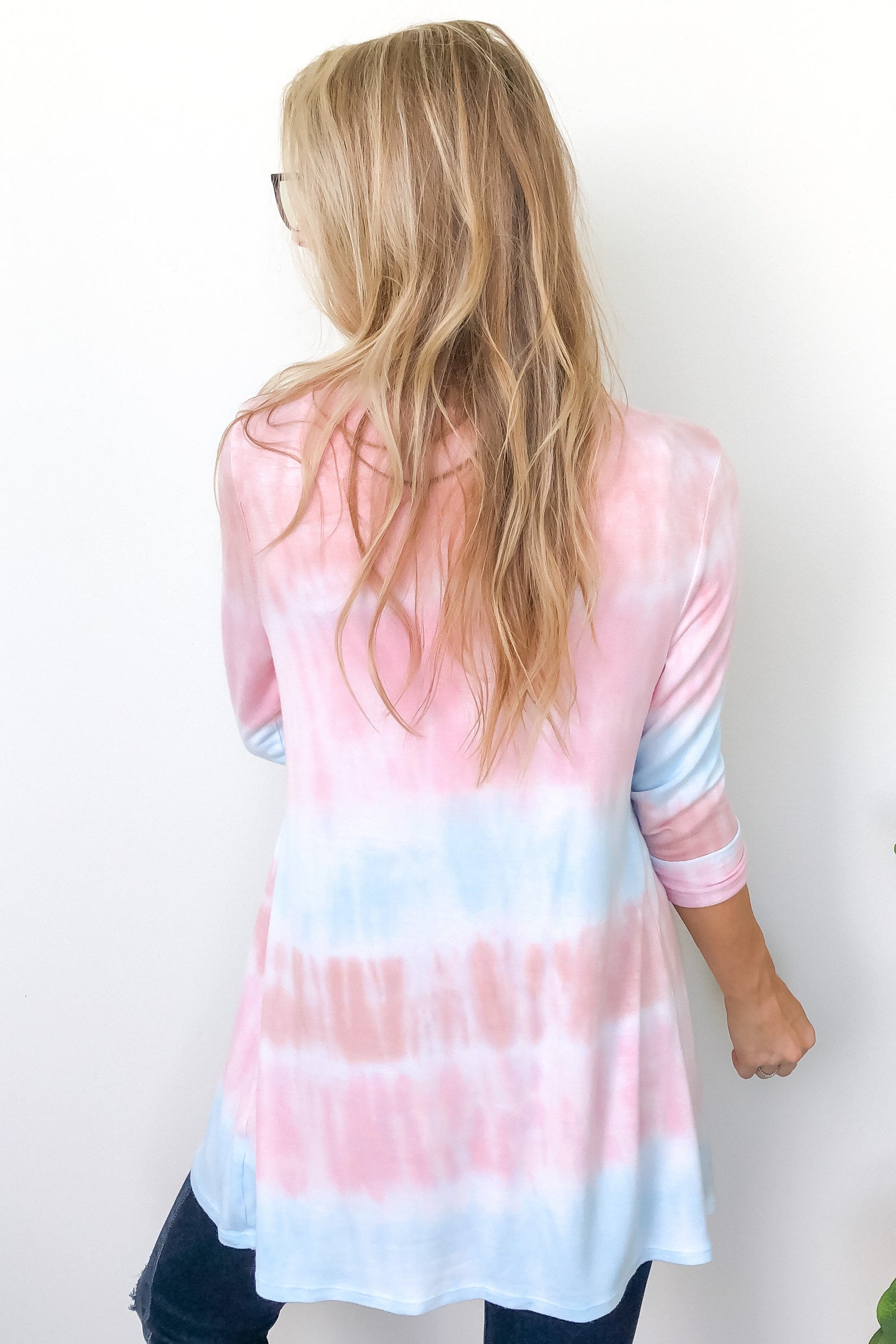 Take Care Color Block Cardigan- Peach, Pink, & Blue