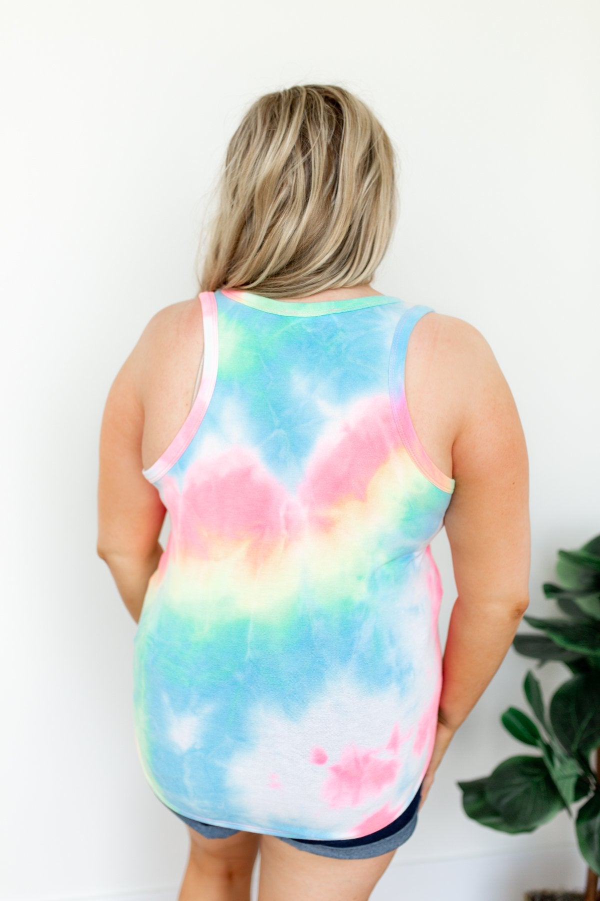 Happy Thoughts Tie Dye Multi Color Tank Top