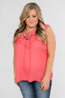 Future is Bright Tank Top Blouse- Coral