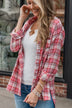 What's Next For Us Plaid Button Top- Red