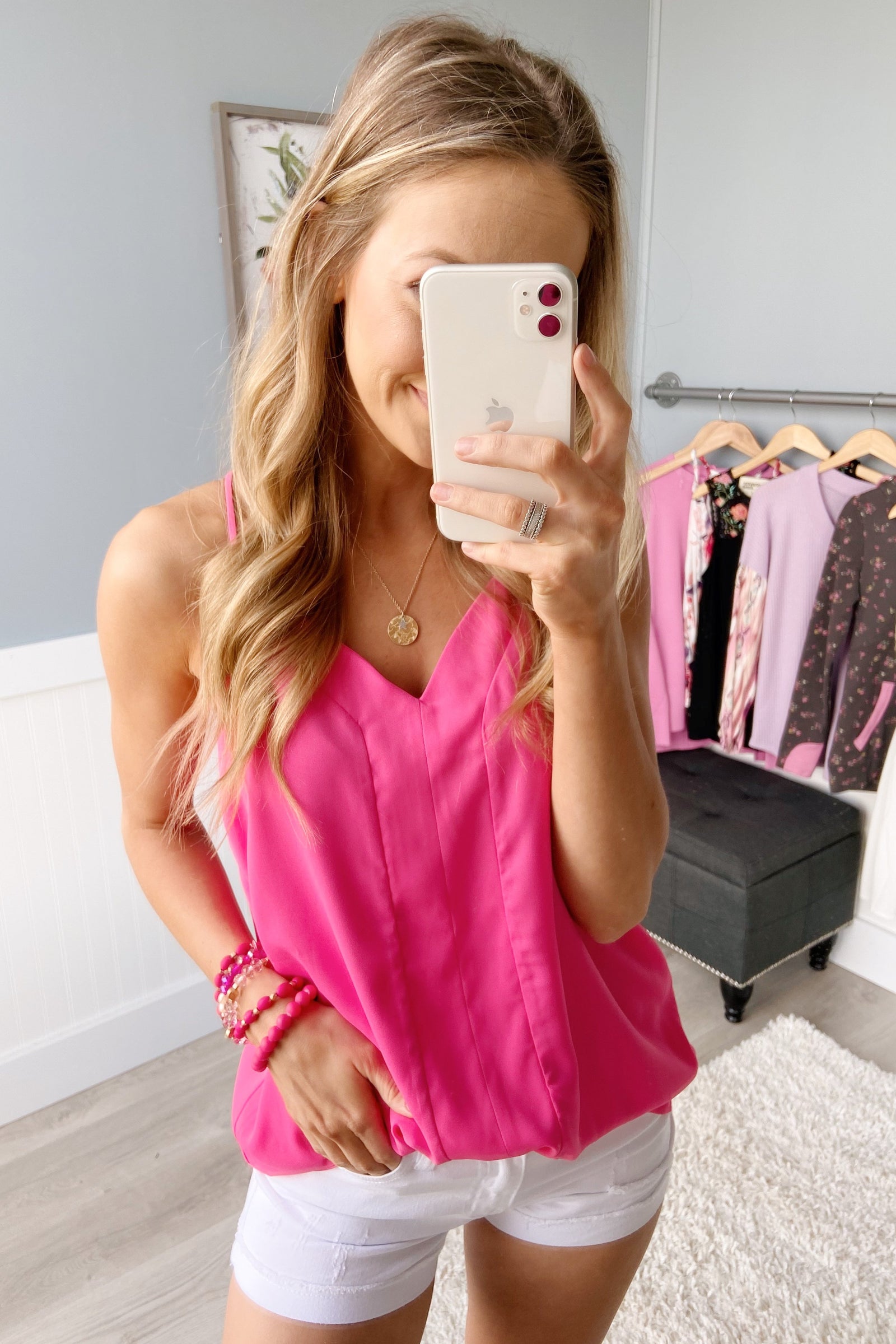 Speaks To My Soul Racerback Tank Top- Punch Pink