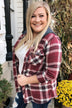 So Long To You Plaid Hooded Top- Dark Berry