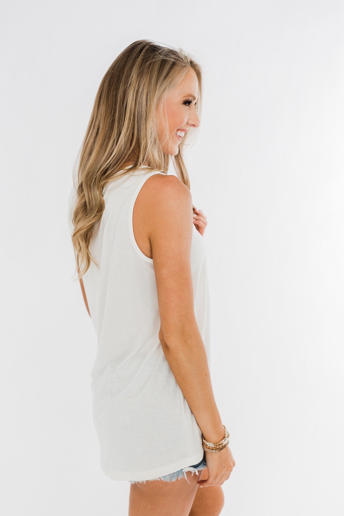 Wide Open Spaces Tank Top- Ivory