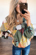 Wandering Free Printed Blouse- Olive Tones