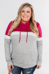All Of My Days Color Block Hoodie - Dark Pink