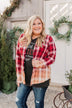 Make Them Look Bleach Dipped Plaid Top- Red