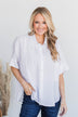 No Time For Drama Button Top- Off White