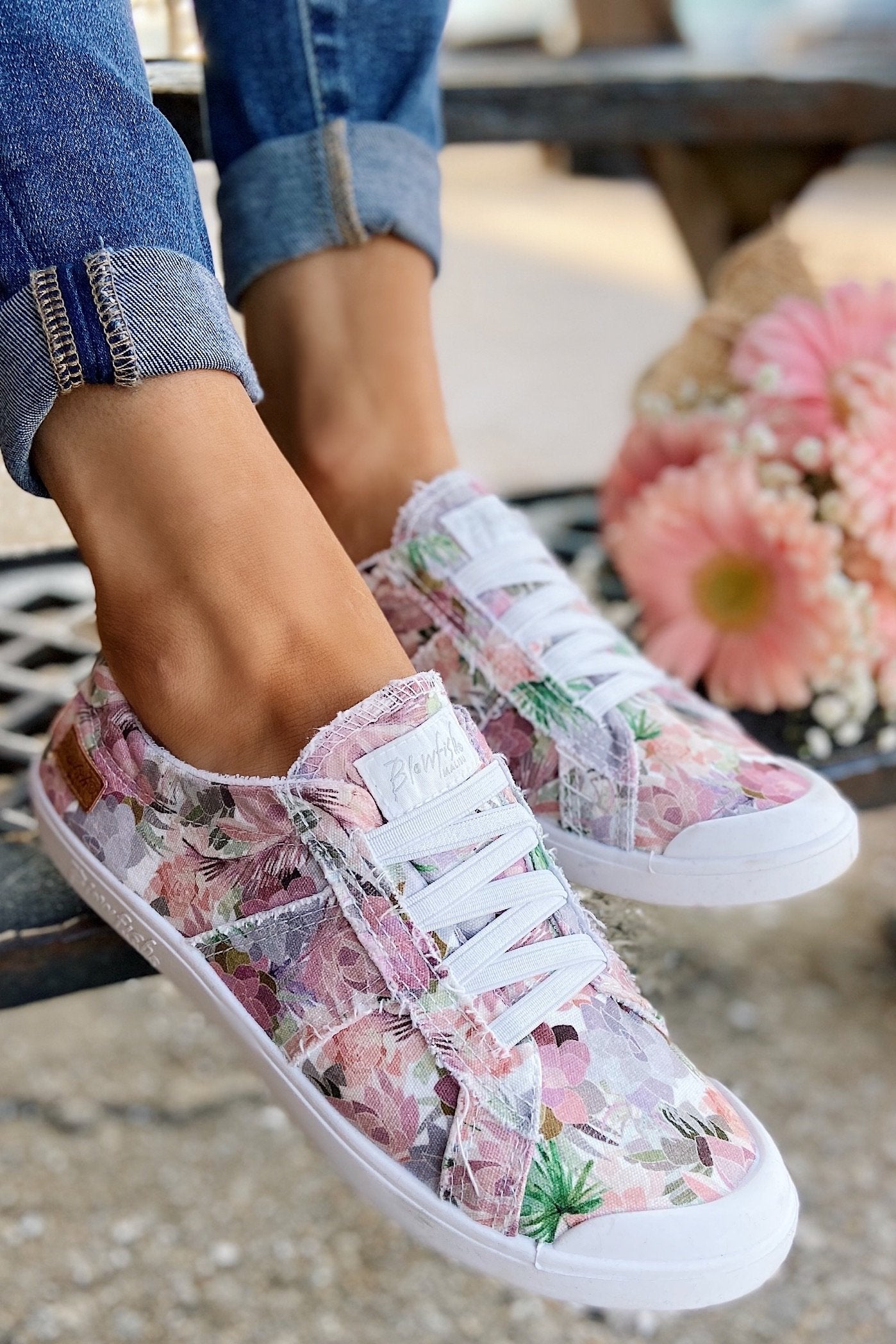 Blowfish Vex Sneakers- Off White Floral - Main Image