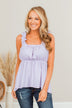 Promise To Be True Ruffle Sleeve Tank- Lilac