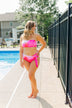 Tie Dye Bandeau Swim Top- Pink, Red, Yellow