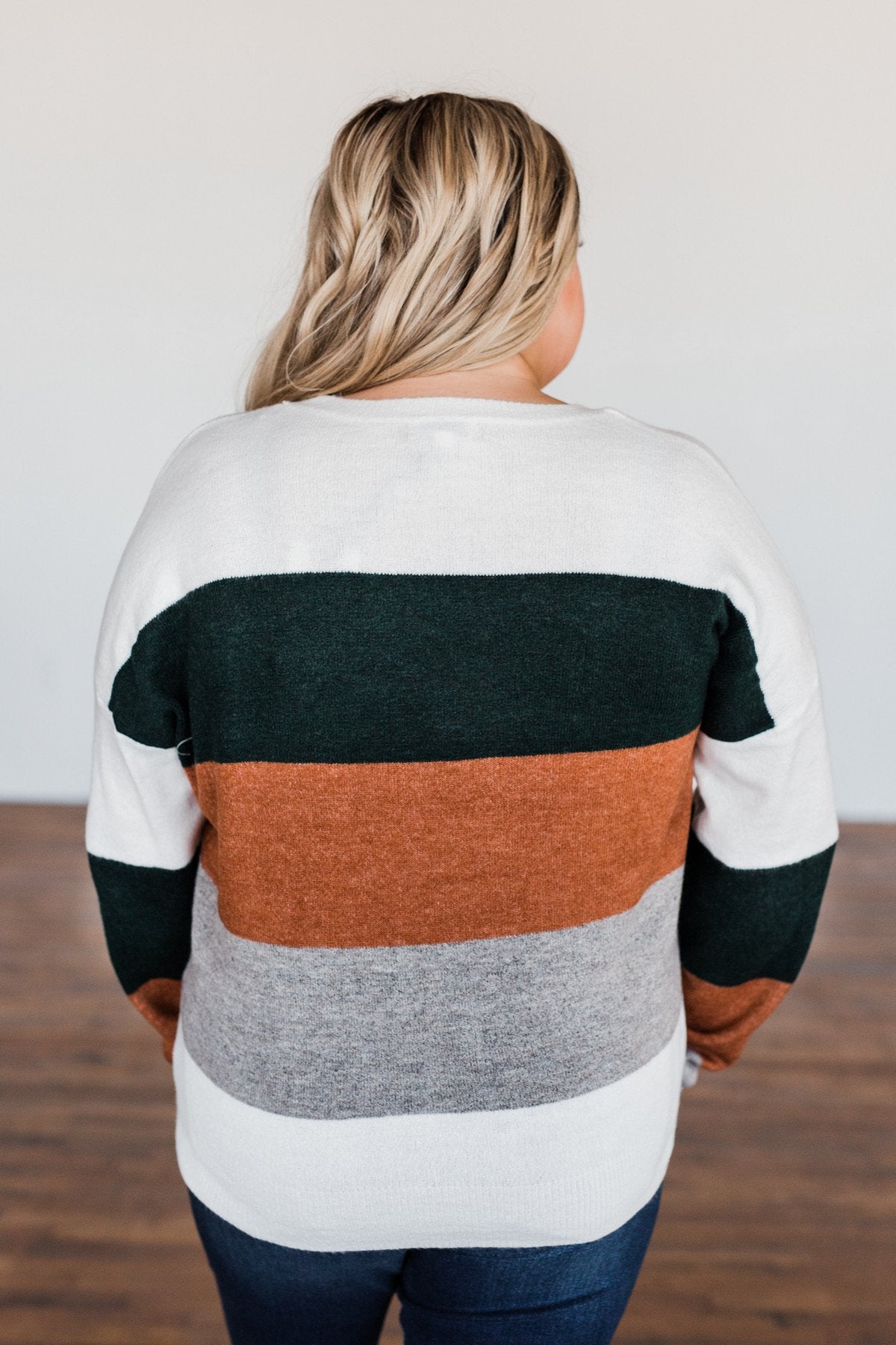 Mountain Getaway Color Block Sweater- Earth Tones
