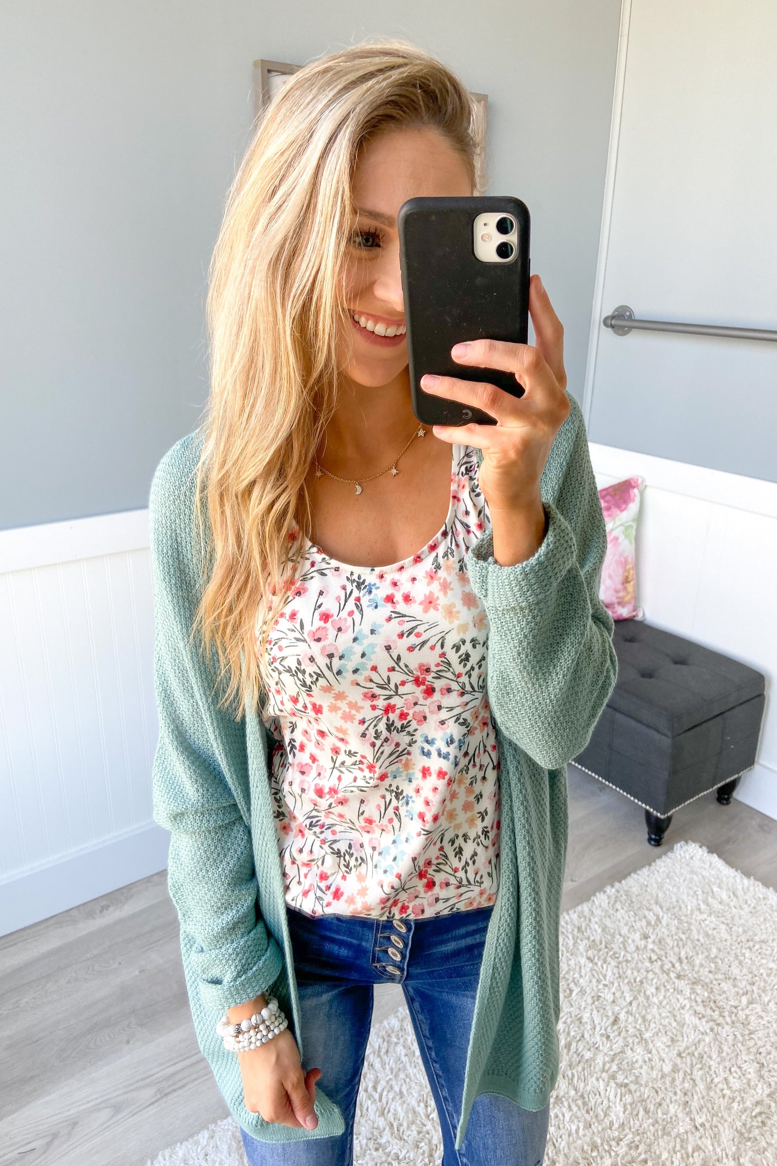 Sweet Serenity Knitted Cardigan- Slate Blue