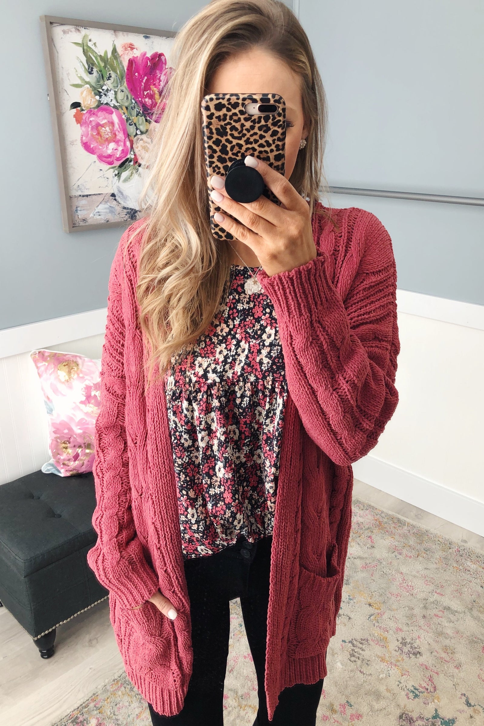 Warm & Cozy Chunky Cardigan- Deep Mauve Pink – The Pulse Boutique