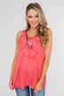 Future is Bright Tank Top Blouse- Coral