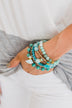 Tassels & Beads Bracelet Set- Gold & Teal