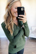 Pulse Exclusive Quarter Zip Pullover- Dark Olive
