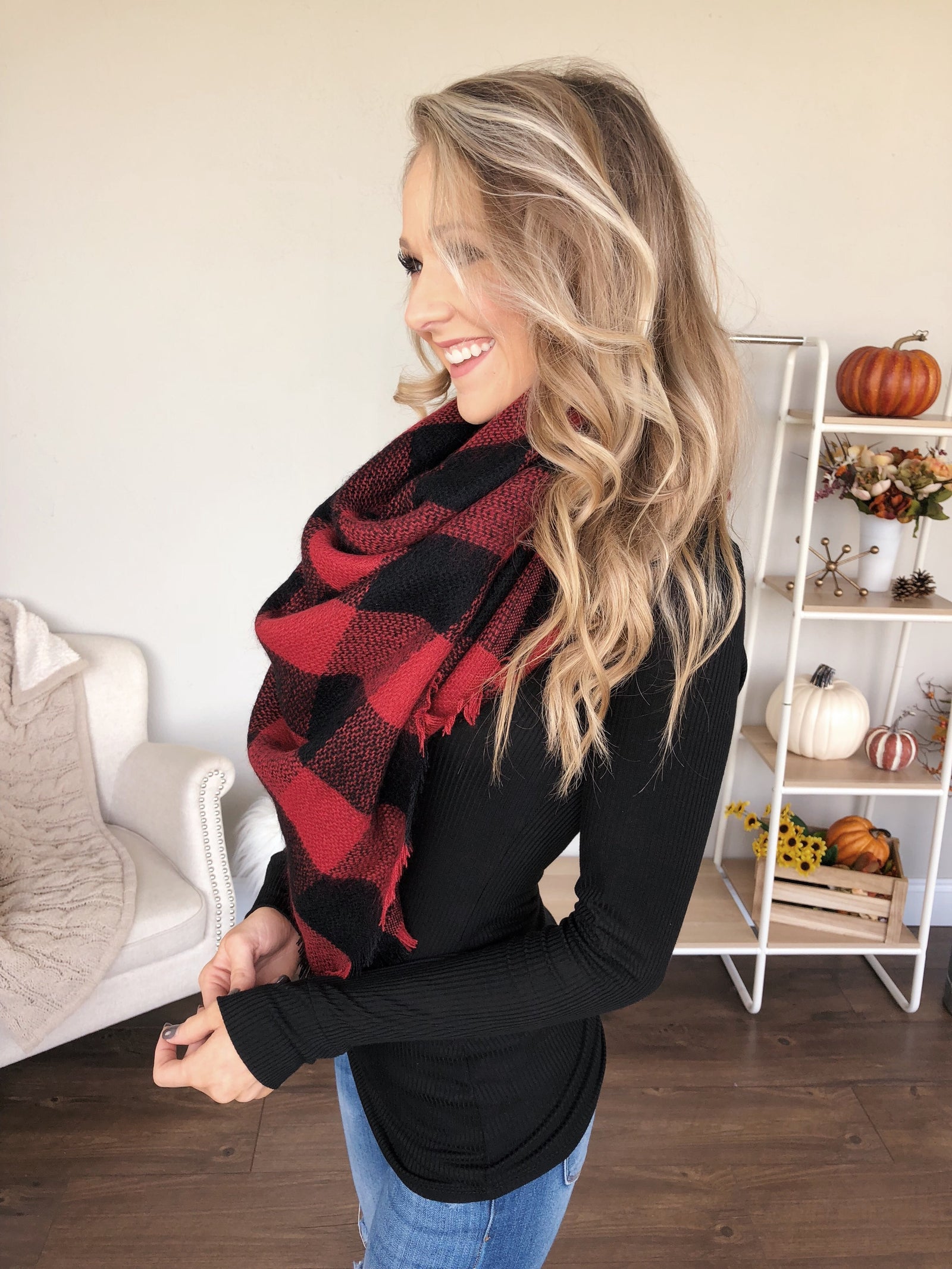 Blanket Scarf- Buffalo Plaid