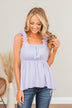 Promise To Be True Ruffle Sleeve Tank- Lilac