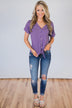 Sweet On You Striped Top- Violet