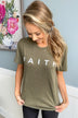 "Faith" Graphic Tee- Olive