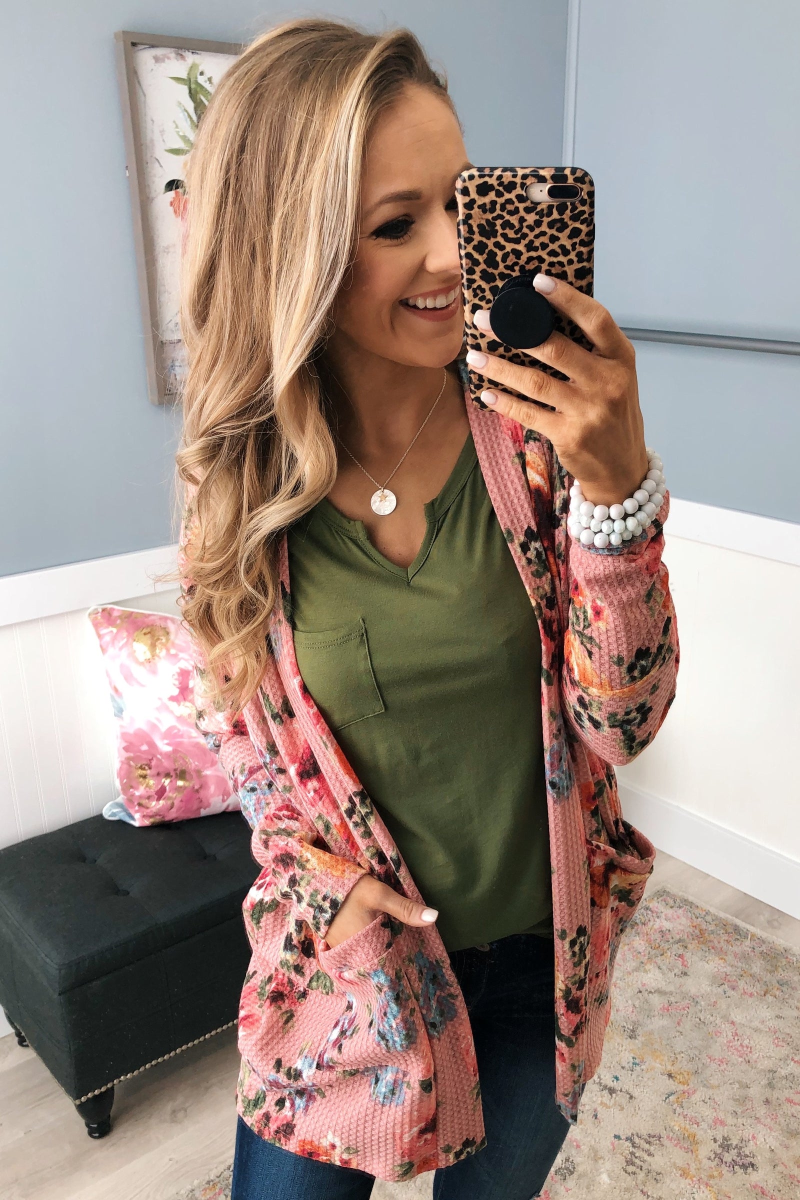 Making Promises Floral Cardigan- Dusty Rose