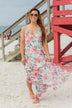 Follow The Sound Floral Maxi Shift Dress- Ivory & Coral