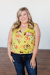 How Lovely Floral Tank Top- Bright Yellow