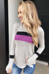 Only A Matter Of Time Hoodie- Heather Grey & Purple