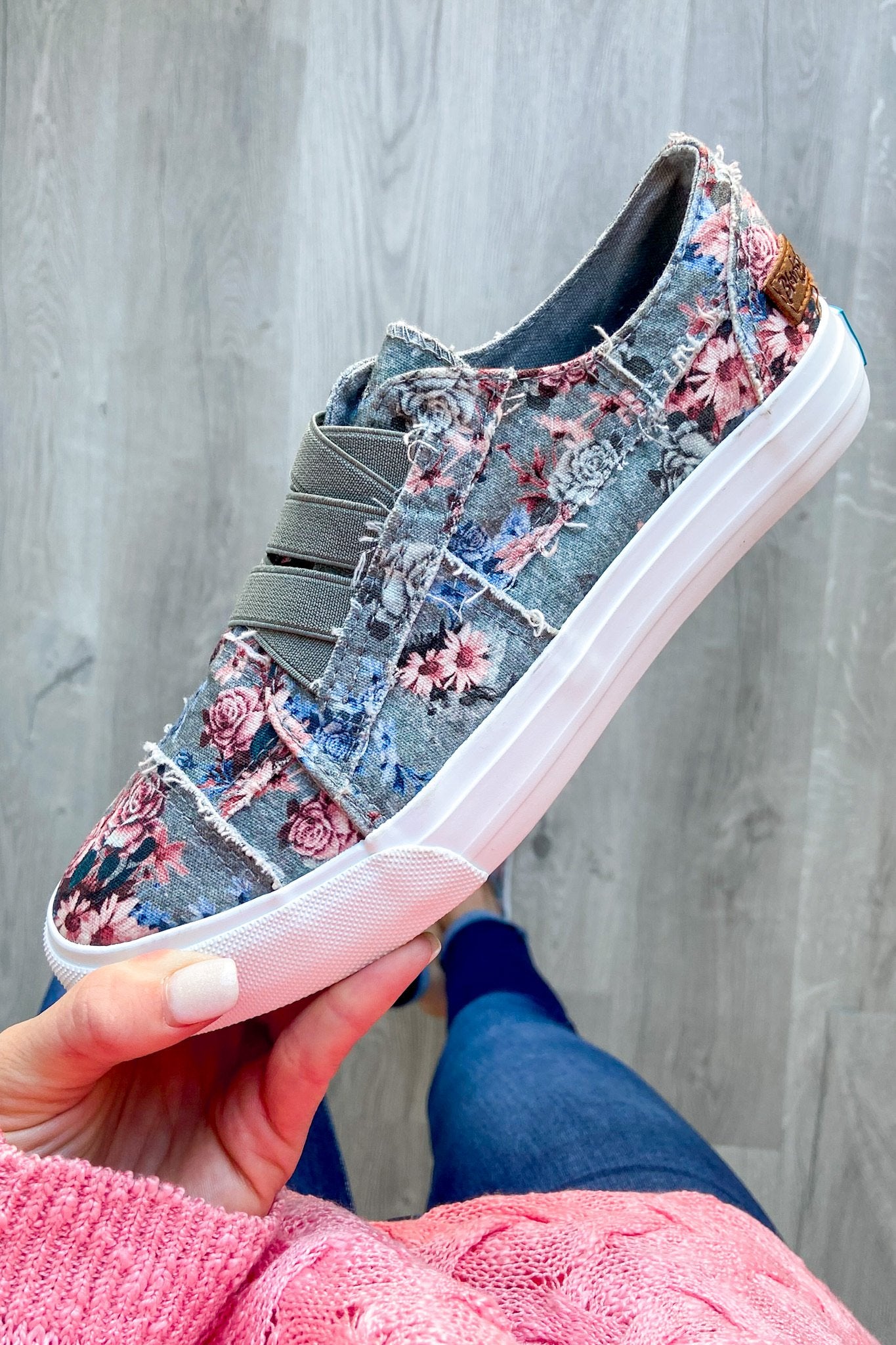 Blowfish Marley Floral Sneakers- Drizzle Gray