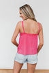 Fulfill My Wishes Lace Tank Top- Hot Pink