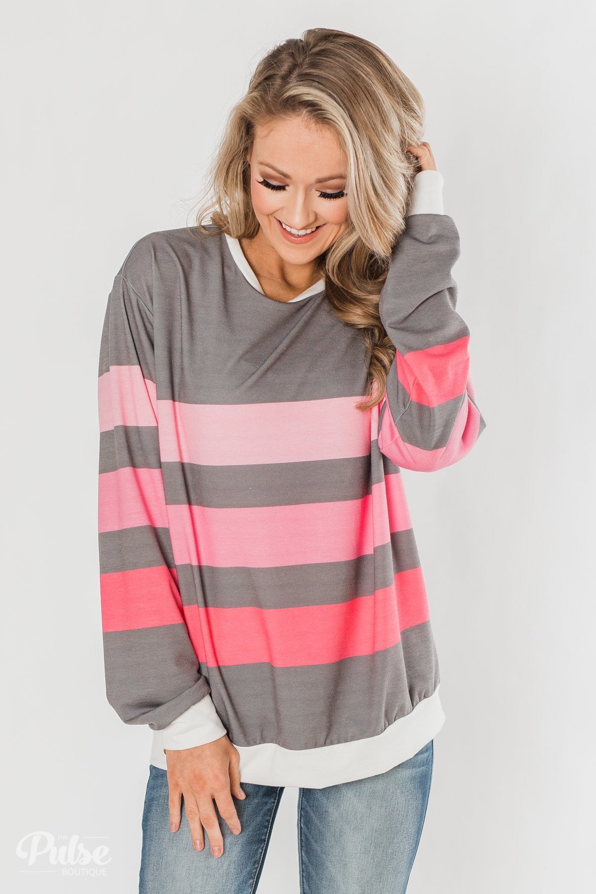 Spring's Pink Dream Striped Top - Comment Sold
