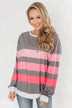Spring's Pink Dream Striped Top - Comment Sold