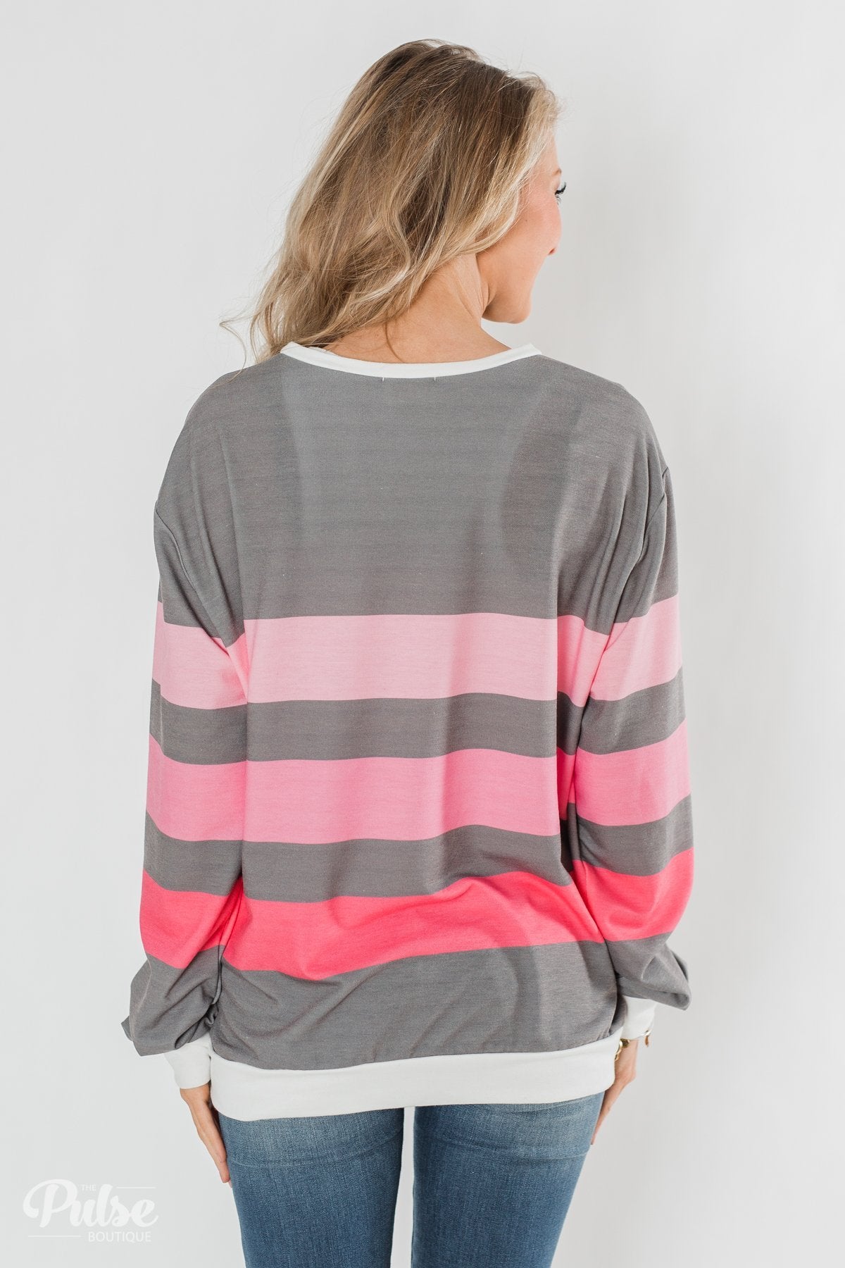 Spring's Pink Dream Striped Top - Comment Sold
