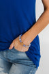 Marble Sea Glass Beaded Bracelet- Blue