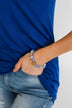Marble Sea Glass Beaded Bracelet- Blue