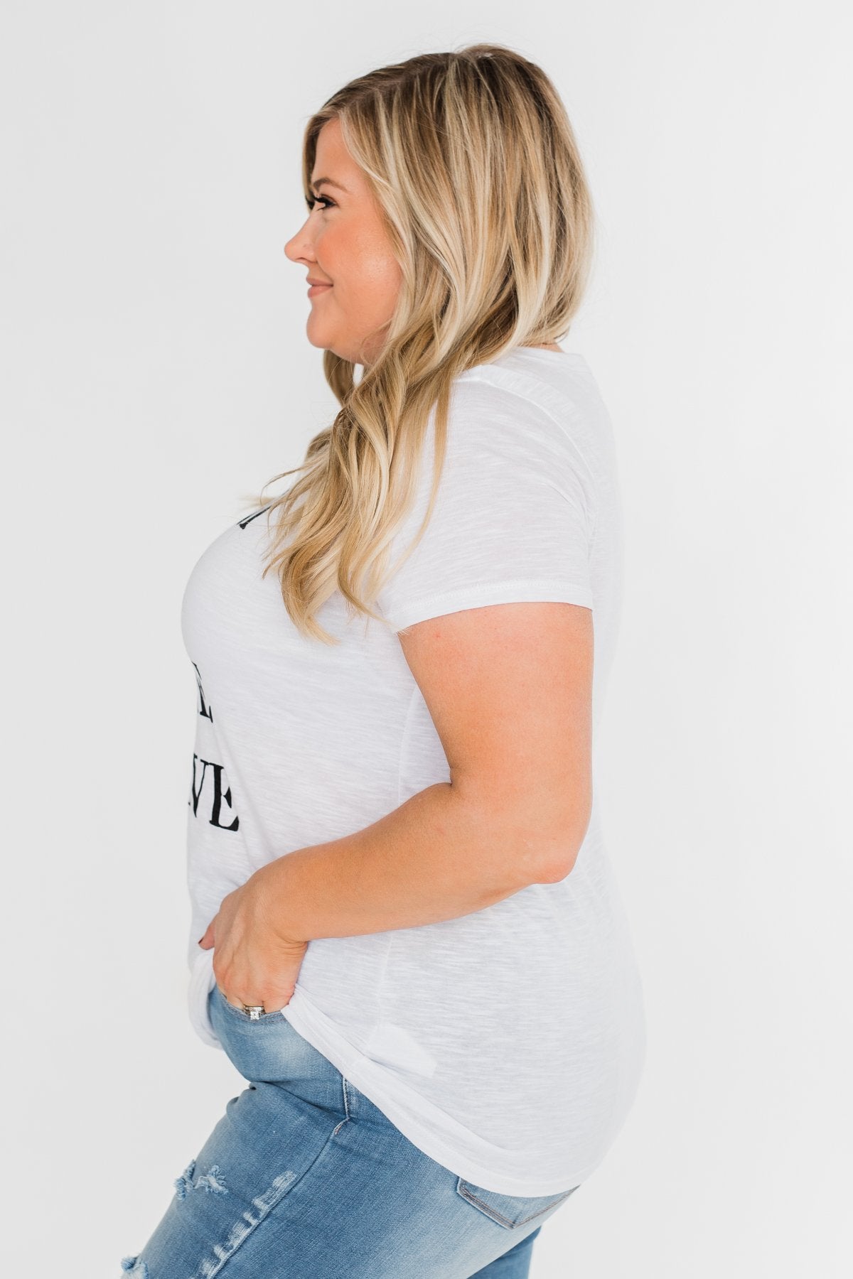 Dream, Love, Inspire, Believe Graphic Tee- White