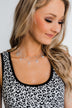 Double Layer Circle and Gem Necklace- Silver