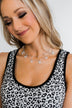 Double Layer Circle and Gem Necklace- Silver