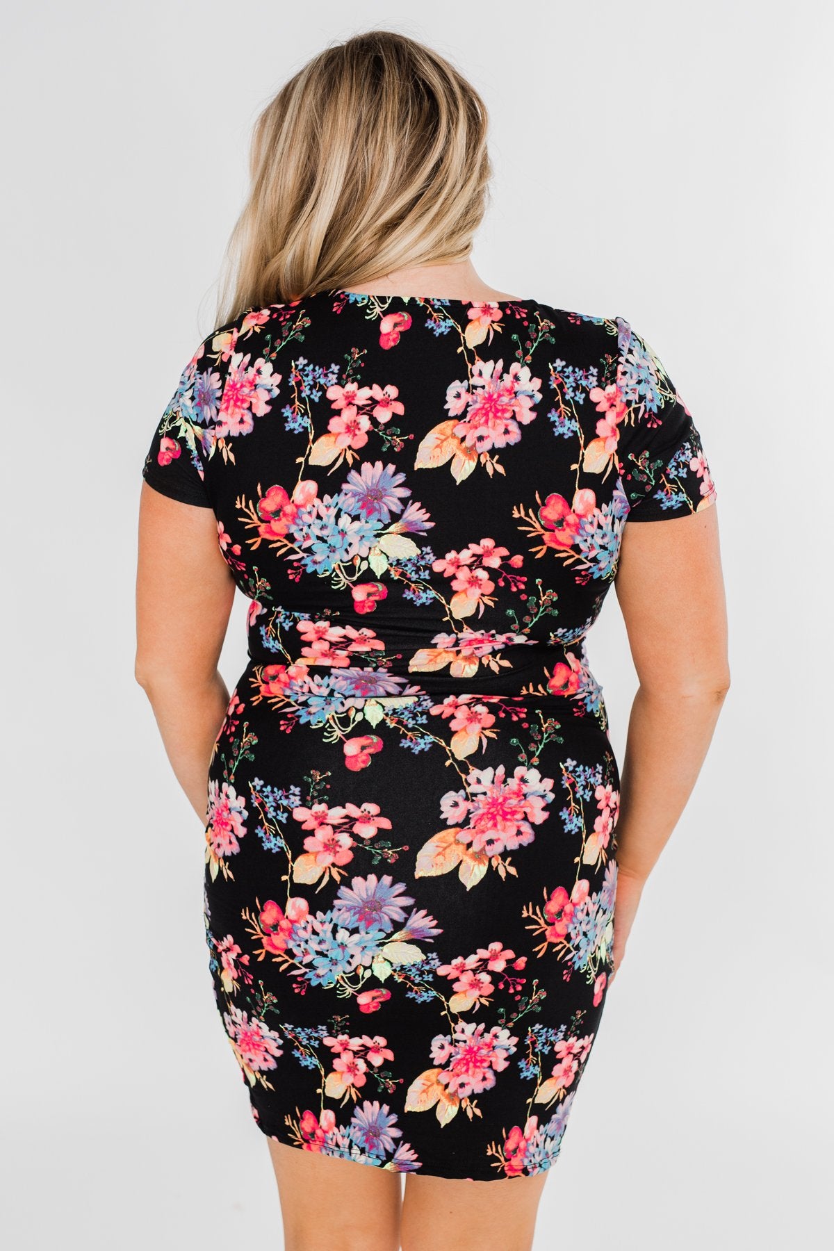 Make My Heart Sing Floral Dress- Black