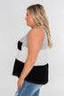 Waffle Knit Color Block Tank Top- Black, Grey, and White