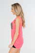 Living for Leopard Tie Tank Top- Neon Pink