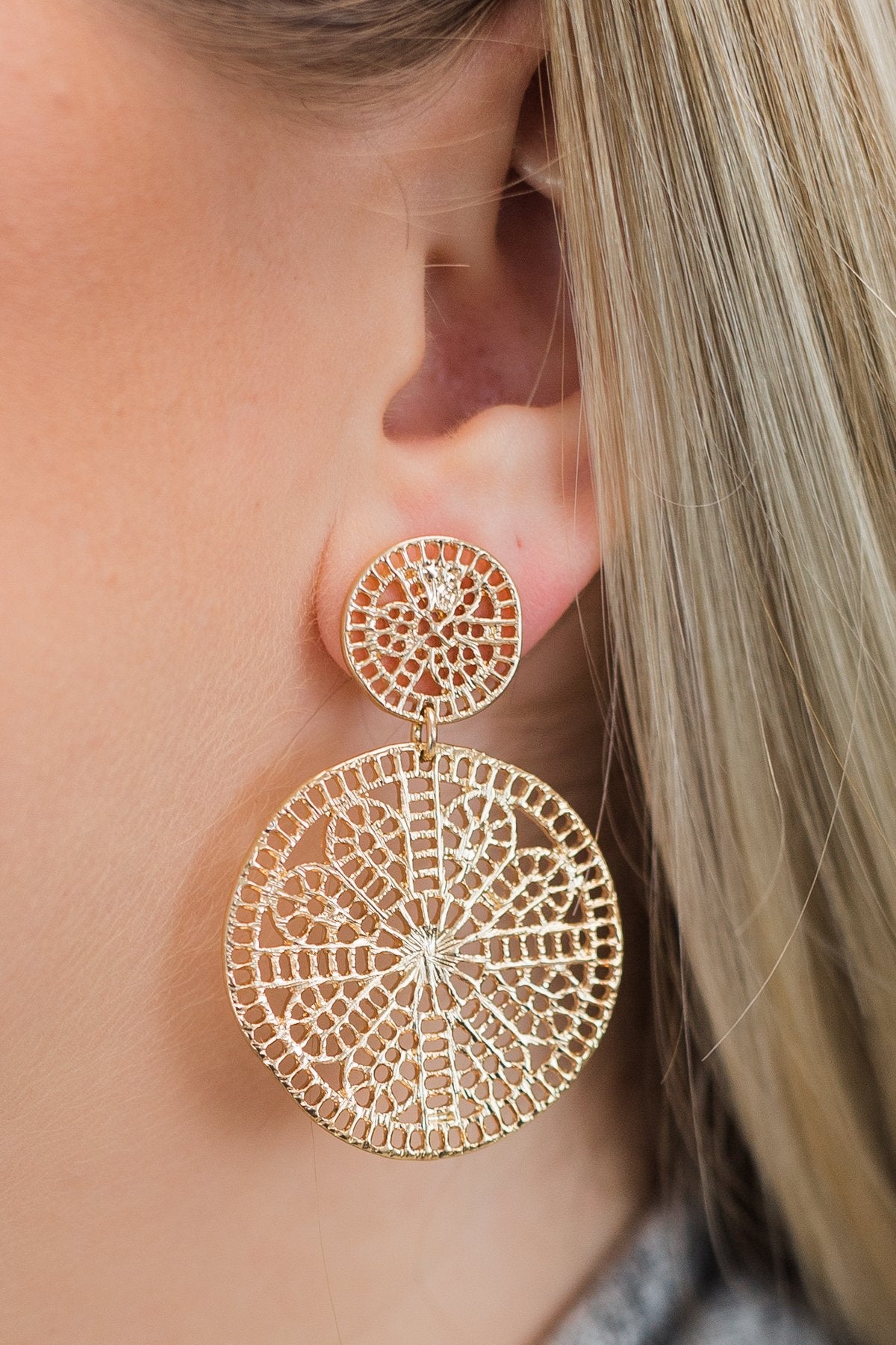 All in the Design Earrings- Gold