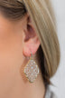 Classy Design Pendant Earrings- Silver with Gold