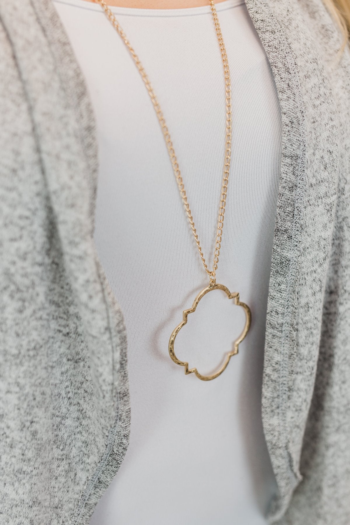 Long Geo Necklace- Gold