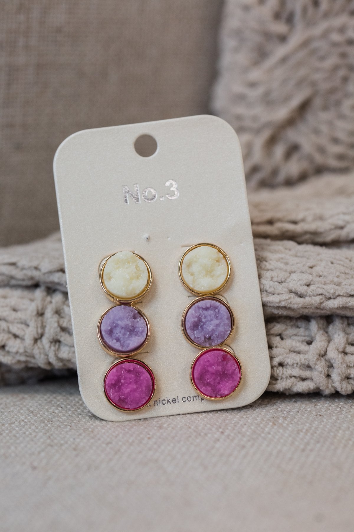 Multi-Colored Stone Earring Set
