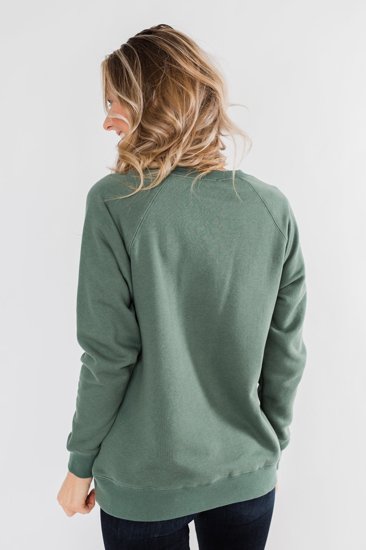 Pulse Basics Crew Neck Pullover- Dark Sage