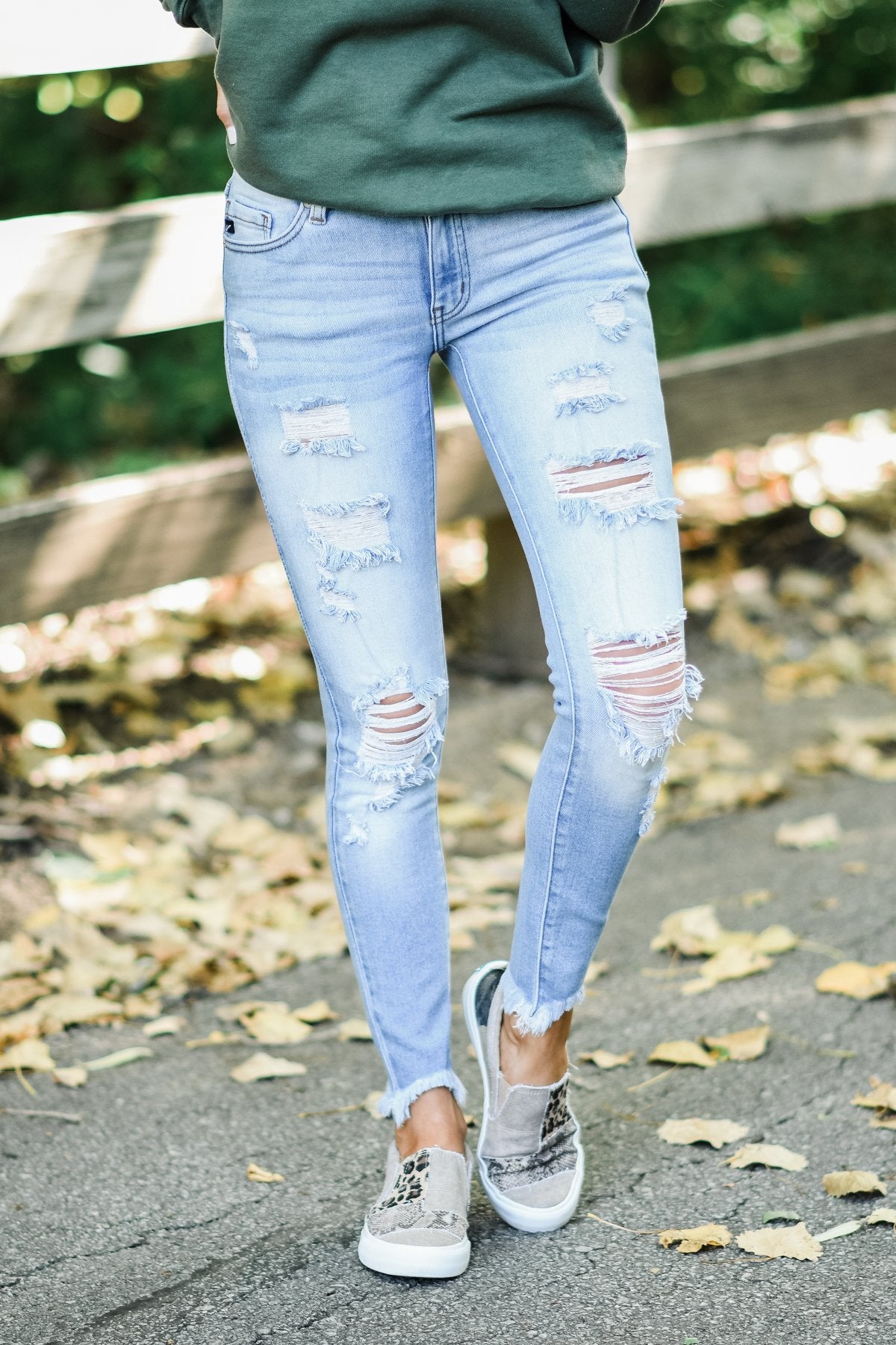 KanCan Distressed Skinny Jeans- Georgia Wash