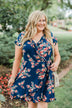 What Lovers Do Floral Wrap Dress- Navy