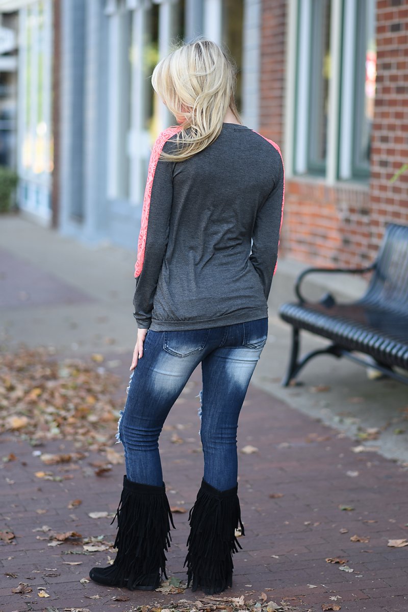 Lost In A Moment Top - Neon Coral